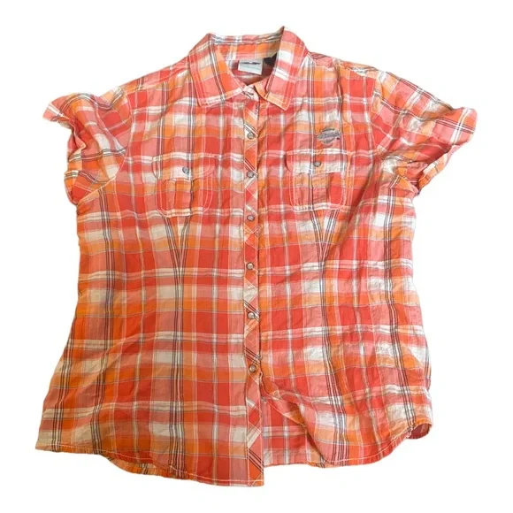 Harley Davidson womens plaid shirt - Picture 2 of 3